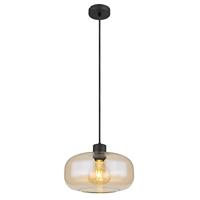 Globo Zwarte hanglampGiuseppe amber glas - 15566HA - thumbnail