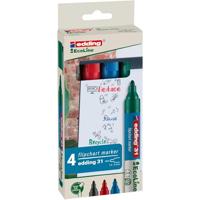 Edding 4-31-4 Flipchartmarker 4-31-4 Ronde punt 1.5 - 3 mm Zwart, Rood, Blauw, Groen 4 stuk(s) - thumbnail