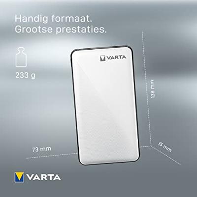 Varta Powerbank 10.000mA zilver + led indicatie USB en USB-C - 3509010 Varta Powerbank 10.000mA zilver + led indicatie USB en USB-C - 3509010