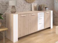 Dressoir TRAVIS 3 deuren 3 lades artisan eik/wit - thumbnail