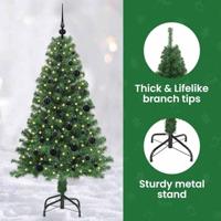 VidaXL Kunstkerstboom groen 150 cm pvc en staal en kunststof - thumbnail