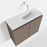 MONDIAZ TURE 60cm toiletmeubel smoke. EDEN wastafel talc rechts geen kraangat - thumbnail