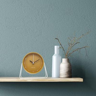 NeXtime NE-5240YL Wekker Berlin 14x13 cm Geel/Wit/Metaal