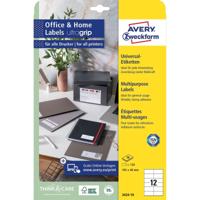 Avery-Zweckform 3424-10 Universele etiketten 105 x 48 mm Papier Wit 120 stuk(s) Permanent hechtend Laser (kleur), Laser (zwart/wit) - thumbnail