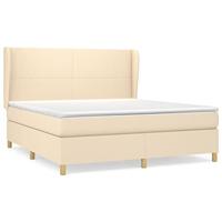 Boxspring met matras stof crèmekleurig 160x200 cm - thumbnail