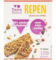 TastyBasics Crunchy less carb repen choco & noten 138 Gram - thumbnail
