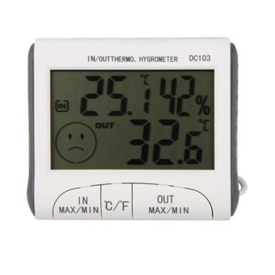LCD digitale thermometer hygrometer vocht meter en bedrade temperatuur met externe sensor wit