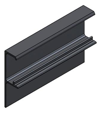 F134B/2000-Klikkap aluminium zwart 2000mm