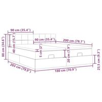 Ottoman bed met matrassen 180x200cm fluweel donkergrijs - thumbnail