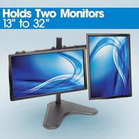 Manhattan 461559 Monitorvoet 2-voudig 33,0 cm (13) - 81,3 cm (32) Zwart In hoogte verstelbaar, Kantelbaar, Zwenkbaar - thumbnail