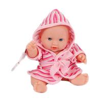 Babypop 20 cm 3 ass kleur met badjas - thumbnail