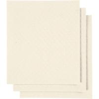 Creativ Company Sponsdoek, afm 17x19,5 cm, off-white, 3 stuk/ 1 doos - thumbnail