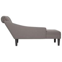Chaise longue met kussen en rechterarmleuning stof taupe - thumbnail