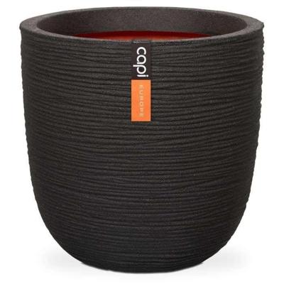 Capi Pot Bol Rib NL 43x41 cm - Zwart - thumbnail