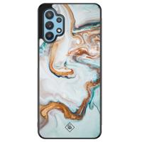 Samsung Galaxy A32 5G hoesje - Marmer blauw goud - thumbnail