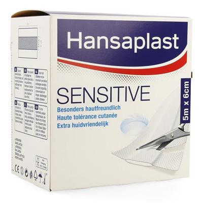 Hansaplast Sensitive 5m x 6cm 1 Stuks