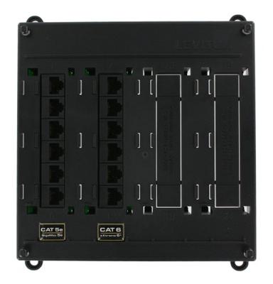 Leviton 476TM-652 Twist en Mount Patch Panel, 6 CAT 5e poorten en 6 CAT 6 poorten