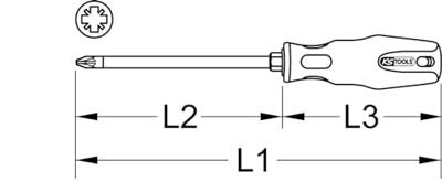 KS Tools 159.1049 1591049 Kruiskop schroevendraaier PZ 1 DIN ISO 8764