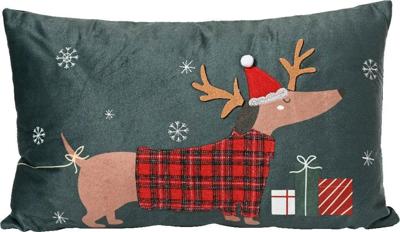 Kussen polyester L50b30h8 cm groen Decoris - Decoris