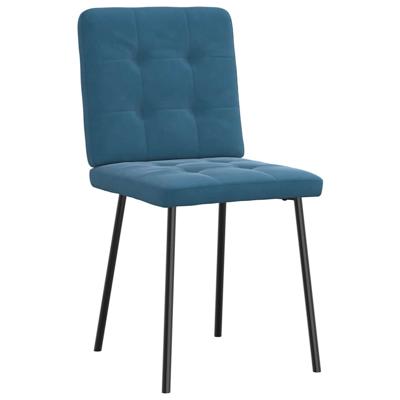 Eetkamerstoelen 4 st fluweel blauw
