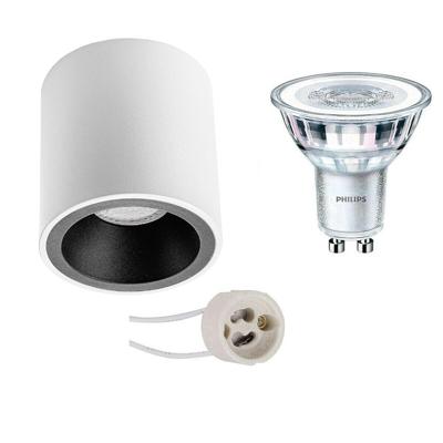 Philips CorePro Opbouwspot Set GU10 - Rond Mat Wit/Zwart Ø90mm 3.5W 3000K