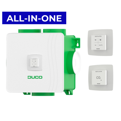 Ducobox Reno All-in-one - Randaarde + Rf Bediening, 1x Co2 Sensor & 1x Co2 Sensor Zonder Bediening