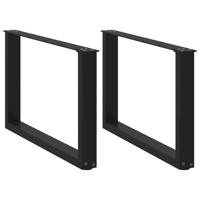 Salontafelpoten 2 st U-vormig 70x(42-43) cm staal zwart - thumbnail