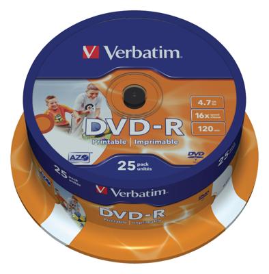 Verbatim 43538 DVD-R disc 4.7 GB 25 stuk(s) Spindel Bedrukbaar