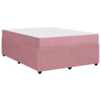 Bedframe met matras met matras Roze 140 x 200 cm Fluweel - thumbnail