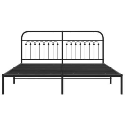 Bedframe met hoofdbord metaal zwart 183x213 cm Bedframe met hoofdbord metaal zwart 183x213 cm