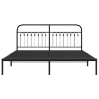 Bedframe met hoofdbord metaal zwart 183x213 cm - thumbnail