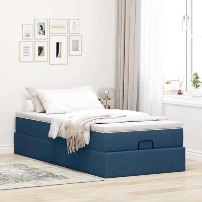 Ottoman bed met matras 140x200cm stof blauw