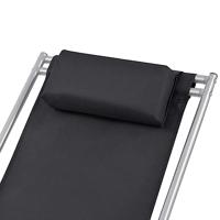 Terrasstoelen verstelbaar 2 st staal zwart - thumbnail