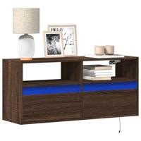 Tv-wandmeubel met LED-verlichting 100x31x45 cm bruin eikenkleur - thumbnail