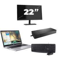 Acer Aspire A315-44P - AMD Ryzen 7 5700U - 15 inch - 16GB RAM - 256GB SSD - Windows 11 Home + 1x 22 inch Monitor - thumbnail