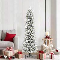 Kunstkerstboom met 300 LED Wit 180 cm PVC en Metaal en Plastic - thumbnail