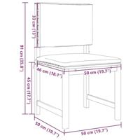 Tuinstoel 2 pcs Bruin 50 x 50 x 91cm Massief acaciahout - thumbnail