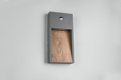 Trio Design wandlampSalmon grijs met hout en sensor - 246969135