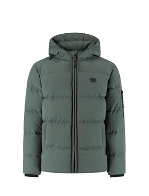 Ballin winter winterjas jongens - army groen - gewatteerd - logo badge