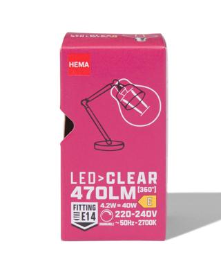 HEMA Led kogel clear E27 4.8W 470lm dim