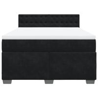 Boxspring met matras fluweel zwart 140x200 cm - thumbnail