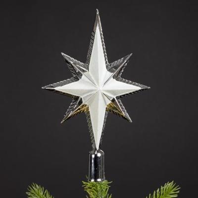 Decoris Piek plastic zilver met glitters 7x15x26cm