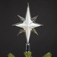 Decoris Piek plastic zilver met glitters 7x15x26cm - thumbnail