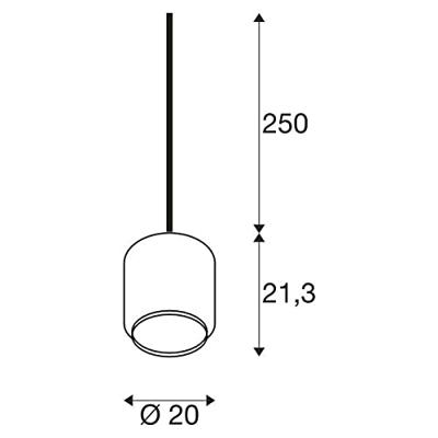 SLV PANTILO 20 1003004 Hanglamp E27 15 W Chroom