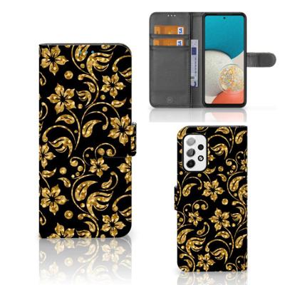 Samsung Galaxy A73 5G Hoesje Gouden Bloemen Samsung Galaxy A73 5G Hoesje Gouden Bloemen