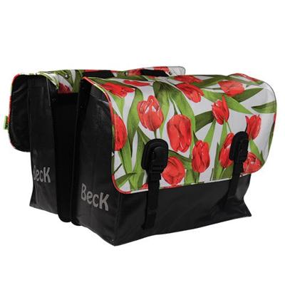 Dubbele Fietstas Classic Tulips Red