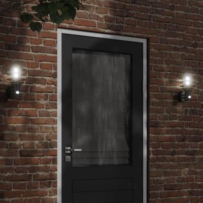 VidaXL Buitenwandlamp met sensor roestvrij staal zwart VidaXL Buitenwandlamp met sensor roestvrij staal zwart
