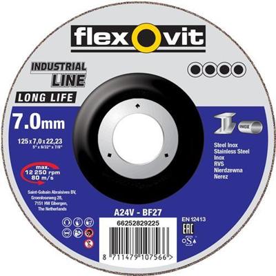 Flexovit abs industrial 125x4x22.23 a24v t27 rvs | 20 stuk stuks