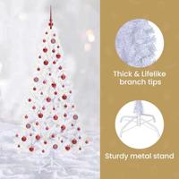 Kunstkerstboom met 300 LED Wit 180 cm PVC en staal - thumbnail