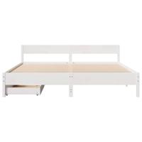 Bedframe zonder matras massief grenenhout wit 200x200 cm - thumbnail